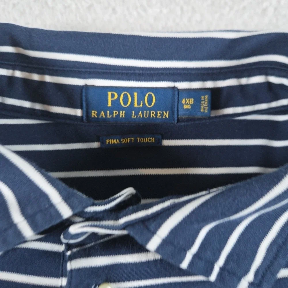 Polo Ralph Lauren Golf Polo Pima Soft Touch Striped Short Sleeve Mens 4XB BIG 4X